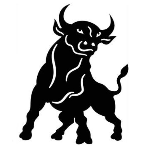 angry bull silhouette